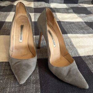 Manolo Blahnik BB stilettos, gray suede 36.5